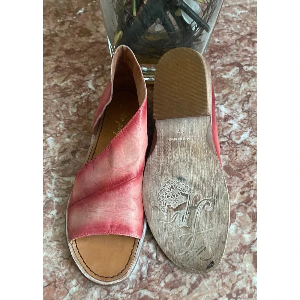 Free People Women's Red Leather‎ Mont Blanc Sandals Size 37/US 7 EUC! $168